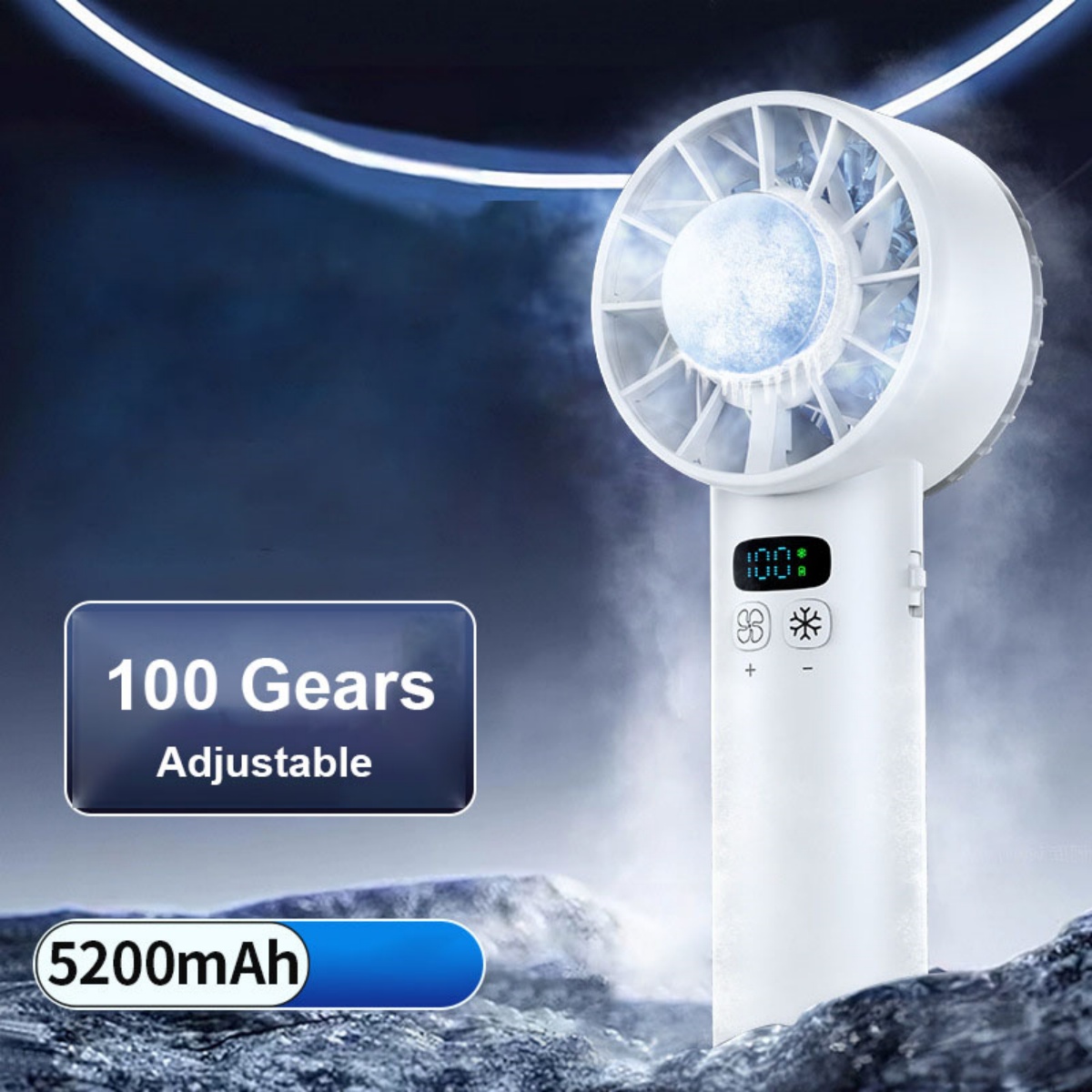 Handheld Portable Fan ,Speed Adjustable Turbo Mini Fans, 5000mAh Battery