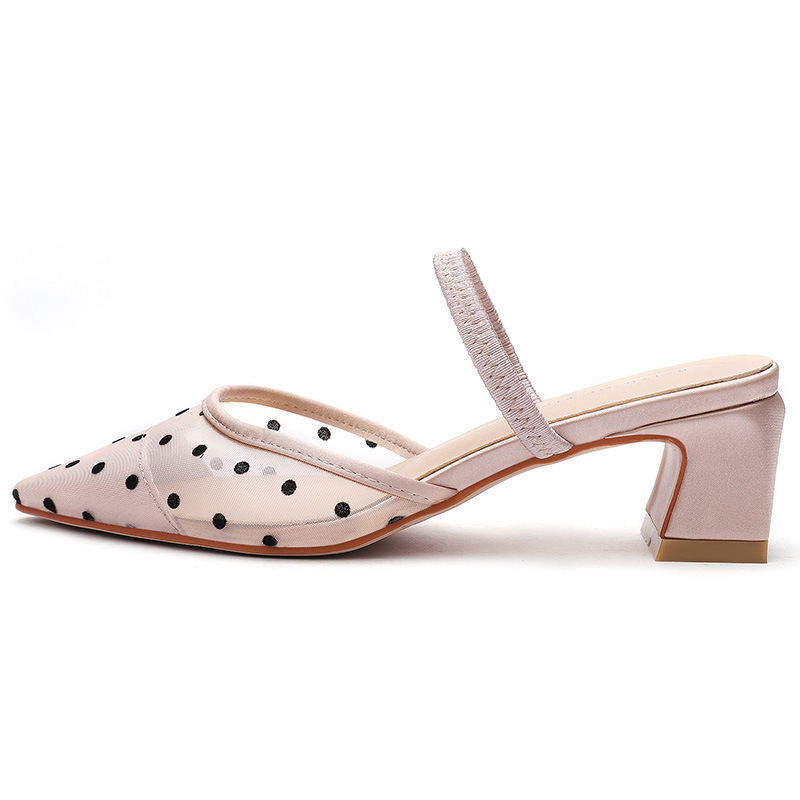 Women's high-heeled pointed sandals with transparent sandals