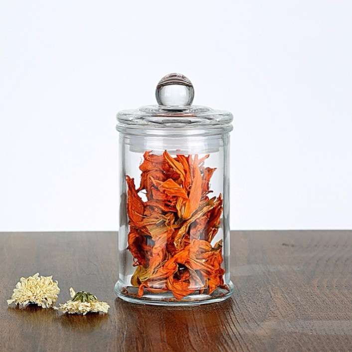 Storage Tank Transparent Portable Glass Bottle With Lid